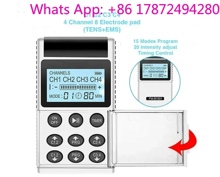 Tens Pain Relief Unit - 7000 4-kanaals 15-modi pijnverlichtingsapparaat TENS voor